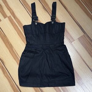 H&M Black Mini Denim Dress